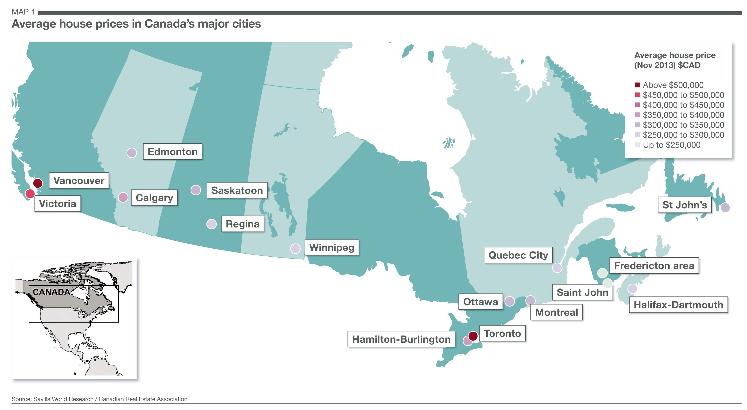 Top cities in canada