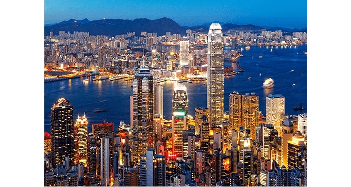 aerial view of Hong Kong