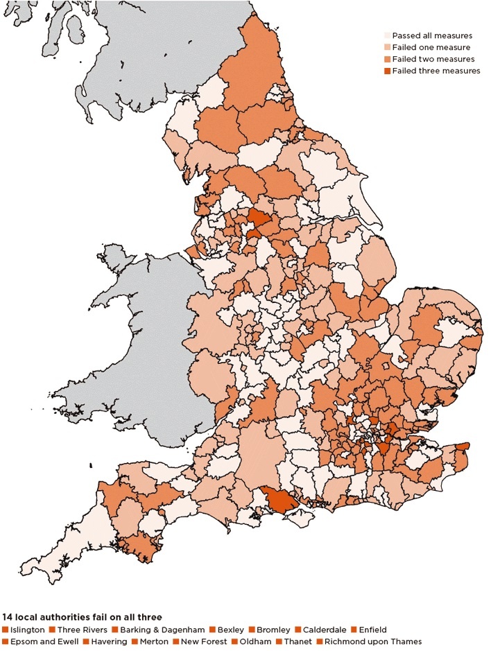 Local Authority Map Of England Savills | Falling Short