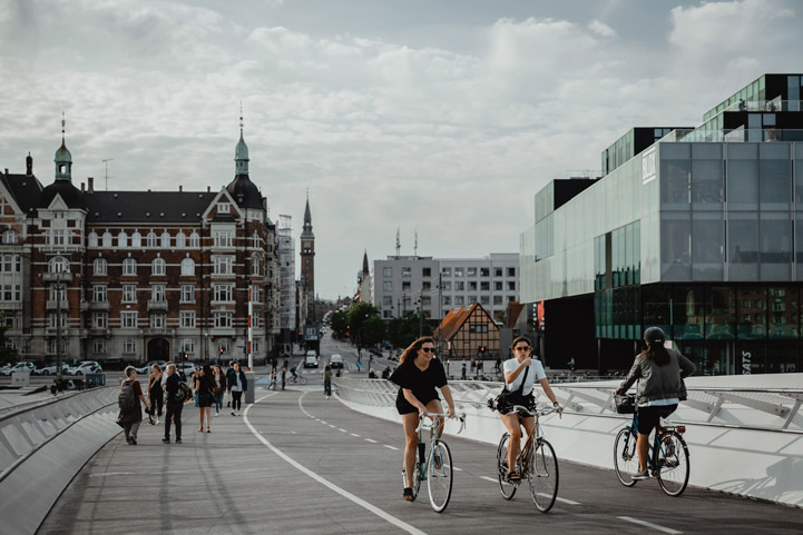 Cyclists in Copenhagen, Denmark