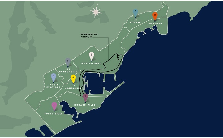 Prime residential real estate sales and price data from across each district of the Principality