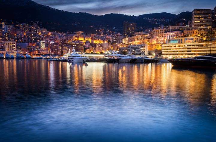 Monaco evening skyline
