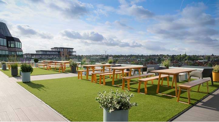 The White Building, Reading has a 3,143 sq ft communal roof terrace